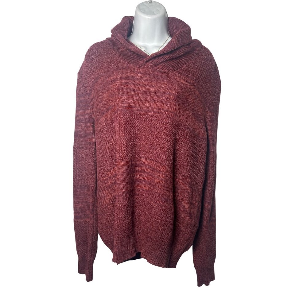 Sun + Stone Shawl Collar Sweater Color Red, Large, 100% Cotton - Picture 2 of 9